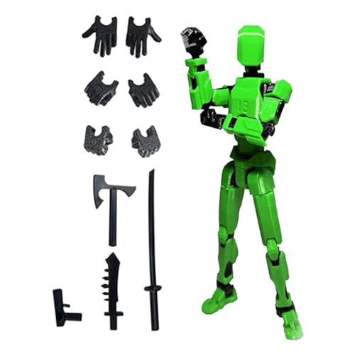 Loufy Roboter-Actionfigur, 3D-Gedruckt mit Voller Beweglichkeit für Stop-Motion-Animation, Grün von Loufy
