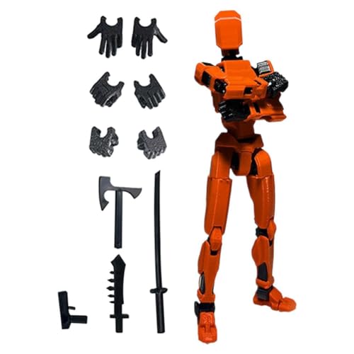 Loufy Roboter-Actionfigur, 3D-Gedruckt mit Voller Beweglichkeit für Stop-Motion-Animation, Orange von Loufy