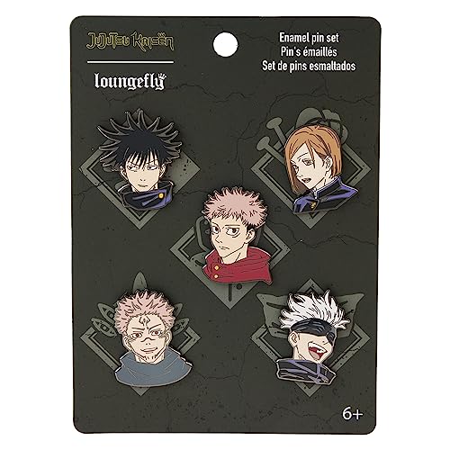 Loungefly - Jujutsu Kaisin Enamel Pin Set - Jujutsu Kaisen Emaille-Nadeln - Amazon-Exklusiv - Niedliche Brosche Zum Sammeln - Für Rucksäcke & Taschen - Geschenkidee - Offizielle Handelswaren von Loungefly