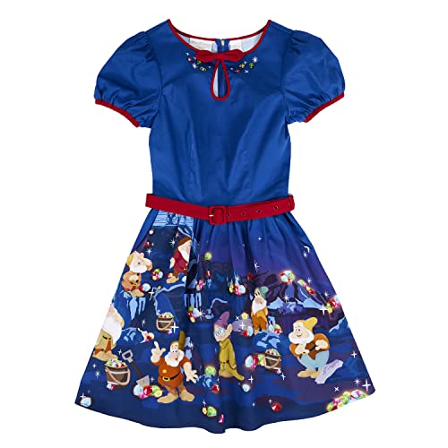 Loungefly Stitch Shoppe Disney Snow White: Bergbau Zwerge Lauren Kleid, Größe S, Blau von Loungefly