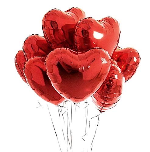 10 Herzballons - Luftballons - rot - 46 x 43 cm - Valentinstag - Geburtstag - Neujahr - Party - Dekoration - Freundin - Freund von LoveLegis