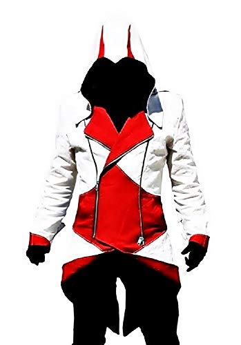 LoveLegis Glaubensbekenntnis der Mörderjacke - Cosplay - Verkleidung - Halloween - Karneval - Cosplay - Mann - weiße und rote Größe XXL - Weihnachts- und Geburtstagsgeschenkidee von LoveLegis