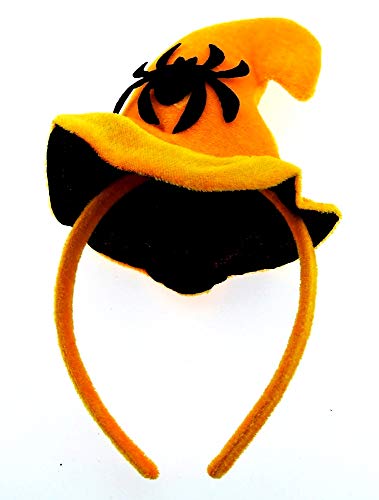 LoveLegis Hexenhut - Stirnband - Halloween - Accessoires - Kopfbedeckung - Kostüm - Verkleidung - Cosplay - Spinne - Orange - Schwarz - Geschenkidee für Weihnachten und Geburtstag von LoveLegis