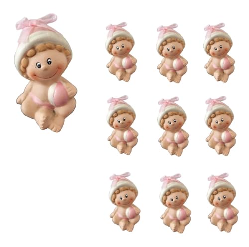 Set mit 10 Stück Figur Mädchen mit Ball Dekoration Gastgeschenke Kuchen Taufe Geburtstag Mädchen Neugeborene Mädchen Babyparty 8 cm von LoveLegis