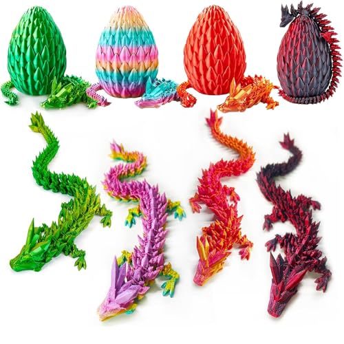 Lovehomily 4pcs 3D Printed Dragon Eggs mit Drachen im Inneren, Ostereier Drachen Zappelspielzeuggeschenk for Kinder, Schreibtischspielzeug Dekor for Heimbüro (B) von Lovehomily