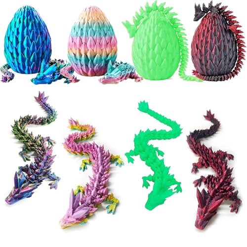 Lovehomily 4pcs 3D Printed Dragon Eggs mit Drachen im Inneren, Ostereier Drachen Zappelspielzeuggeschenk for Kinder, Schreibtischspielzeug Dekor for Heimbüro (a) von Lovehomily