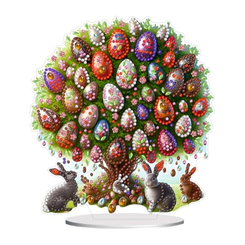 Lovehomily Acrylic Special Shape Ostern Blumen Kaninchen Tabletop Ornamente Kit Tisch Top Ornament Kits Desktop Dekore for Home Office Decor von Lovehomily