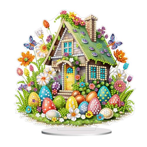 Lovehomily Acrylic Special Shape Ostern Blumen Kaninchen Tabletop Ornamente Kit Tisch Top Ornament Kits Desktop Dekore for Home Office Decor von Lovehomily