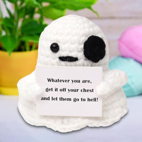 Lovehomily Emotionale Unterstützung, Plüsch-Häkelgeschenk mit positiver Affirmationskarte, kreative Strickpuppen, Strickpuppen, Geschenke für Frauen und Männer (Geist) von Lovehomily