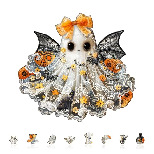 Halloween Holzpuzzle Erwachsene Kleine Miss Ghost - 160 Teile holzpuzzle Geschenkbox, Halloween Dekoration und Lernspielzeug für Freunde und Familien Halloween Holzpuzzle Erwachsene Kleine Miss Ghost - 160 Teile holzpuzzle Geschenkbox, Halloween Dekoration und Lernspielzeug für Freunde und Familien von Lovpippi