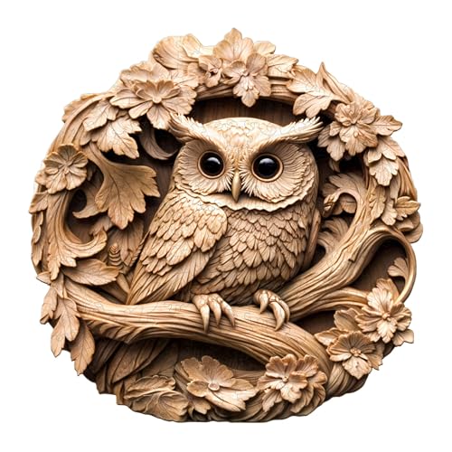 Holzpuzzles für Erwachsene und Kinder, 100 Teile Holzpuzzle Erwachsene, Kreisförmige Einzigartige Puzzle, Wooden Puzzle 3D owl-2, Holz Puzzle Mit Geschenkbox Aus Holz von Lovpippi