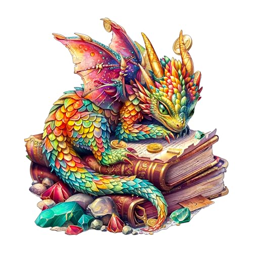 Holzpuzzles für Erwachsene und Kinder, 100 Teile Holzpuzzle Erwachsene, Kreisförmige Einzigartige Puzzle, Wooden Puzzle Jeweled Dragon, Holz Puzzle Mit Geschenkbox Aus Holz,21.5 * 20.2cm von Lovpippi