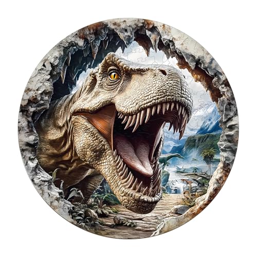 Holzpuzzles für Erwachsene und Kinder, 290 Teile Holzpuzzle Erwachsene, Kreisförmige Einzigartige Puzzle, Wooden Puzzle 3D T-rex-3, Holz Puzzle Mit Geschenkbox Aus Holz von Lovpippi