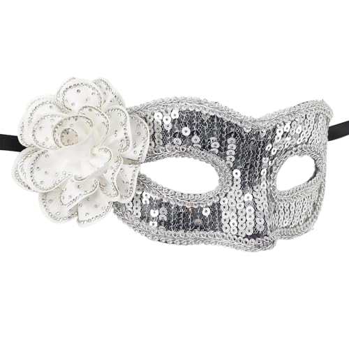 Loxyxbnh Damen Blumen Maskerade Maske Venezianer Halloween Karneval Kostüme Maske Party Tanz Abschlussball Maske Halbe Gesichtsmaske von Loxyxbnh