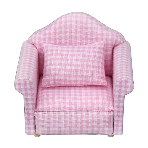 Loxyxbnh Schlafzimmer Einzelsofa Blumensofa Miniaturmöbel Modell Puppenhäuser Couchzubehör Realistisches Spielset 1:12 von Loxyxbnh