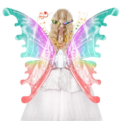 Electric Fairy Wings with LED Lights,Flatternde Feenflügel für Kinder,Bewegliche elektrische Schmetterlingsflügel Wunderbares Spielzeug für Kinder als Halloween Geburtstag Party von Lphianx