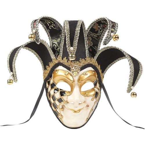 Lpitoy Venezianische Comedy-maske, Exquisite Narrenmasken, Maskerade-maske Für Karneval, Halloween, Cosplay, Musikparty von Lpitoy