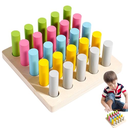 Holzstabspielzeug | Farblich passende Sticks | Sensorisches Matching-Spiel | Feinmotorikspielzeug | Lernspielzeug für Kinder. Lernspiel zur Farbanpassung für Kinder und Kinder von Lpsdssre