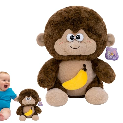 Lpsdssre Affengestopfte Puppe, Plush Affenspielzeug, Kompaktes weich gefüllte Tierkissen, Entzückende komfortable Touch Plüsch Affepuppe für Mädchen Kinder Kinder Kinder von Lpsdssre