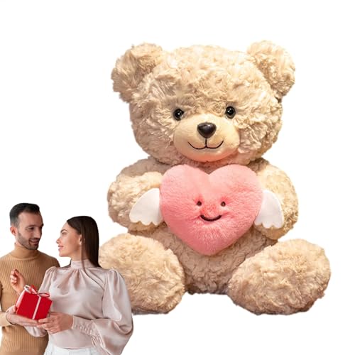 Lpsdssre Bärenplüsch, Valentines Stofftiere,Süße weiche Valentines Plüsch Bär umarmen Herz - 9.84in Stofftierpuppen Spielzeugwurf Kissen für Frauen Freundin Jubiläen Geburtstage von Lpsdssre