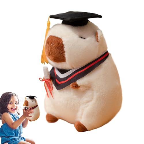 Lpsdssre Capybara Plüschspielzeug, Abschluss -Capybara -Puppe, Tierkissen, tolle Geschenkauswahl, sichere und hautfreundliche Materialien 23 cm/9,06 Zoll für Tablette, Sofa, Schlafzimmer, Wohnzimmer von Lpsdssre