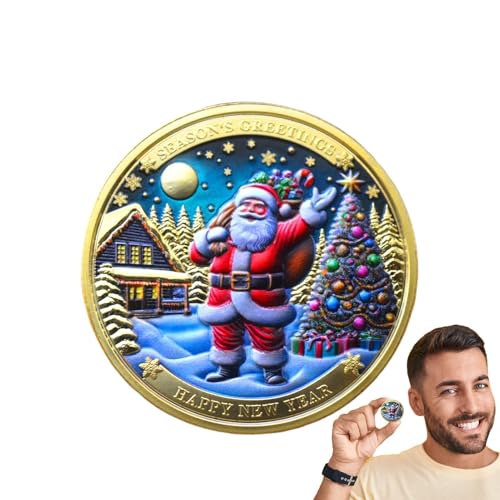 Lpsdssre Christmas Coin | Santa Claus Coin | Commemorative Coin | Christmas Stocking Stuffer | Christmas Favor Festive Santa Claus Design for Christmas Stocking Stuffers von Lpsdssre