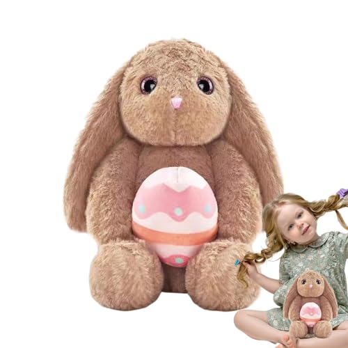 Lpsdssre Gefüllter, Plüsch,12-Zoll-Häschen-Kuscheltiere mit Eiern - Sitzender Osterhase, Stofftier, Hasen-Plüschtier, Ostern, gefüllter, umarmbarer Begleiter für Kinder, und Mädchen von Lpsdssre