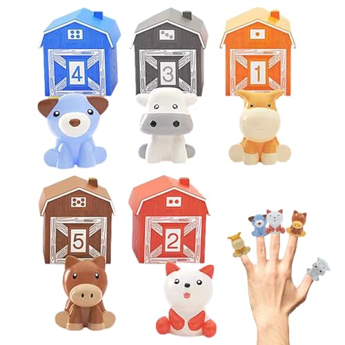 Lpsdssre Tierpuppen für Kinder,Nutztierpuppen, Tierpuppen Sortierspielzeug Fingerspielzeug, Fingerpuppen Feinmotorikspielzeug, Scheunentierspielzeug Kinderpuppen, Lernspiele für Kinder Kleinkinder von Lpsdssre