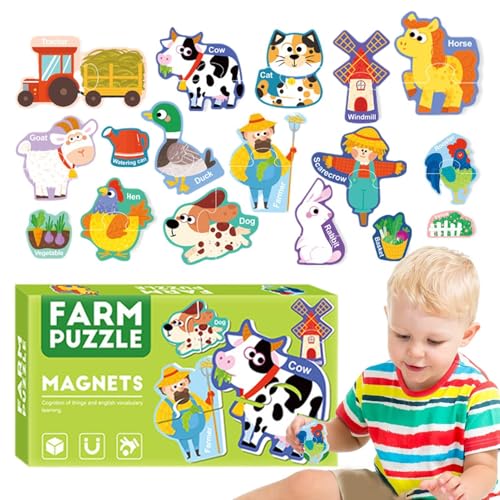 Magnetische Puzzles für Kinder, pädagogische Magnete, lustige Lernrätsel, Magnetspielzeug, magnetisches Puzzle-Set für Kinder, interaktives und lustiges Lernen für Kinder, magnetische Reisespiele von Lpsdssre