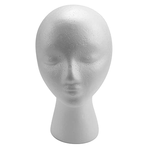 Lrporyvn 27,5 x 52cm unecht/Mannequin Kopf Weiblicher Schaum (Polystyrol) Aussteller Fuer Cap, Kopfhoerer, Haarzusaetze und Peruecken Frauen Mannequin Schaum von Lrporyvn