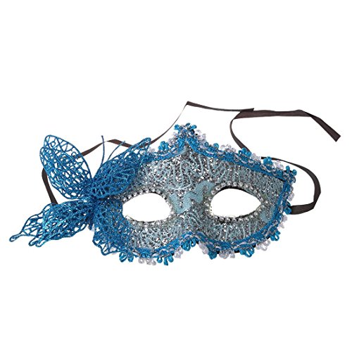 Lrporyvn Frauen Reizvolle Maske venezianische Maskerade Karneval Gesichtsmaske, Augenmaske (blau) von Lrporyvn