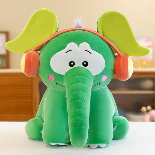 LsnDxg Elefant Plüschtier super süße Kopfhörer Elefant Ragdoll Kinder Tier Kissen Geschenk Geburtstagsgeschenk 35cm 2 von LsnDxg