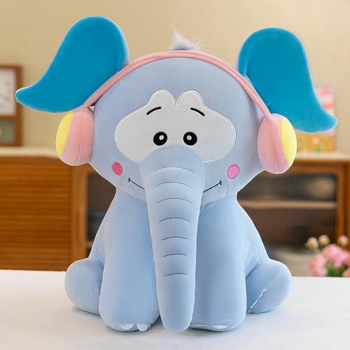 LsnDxg Elefant Plüschtier super süße Kopfhörer Elefant Ragdoll Kinder Tier Kissen Geschenk Geburtstagsgeschenk 35cm 3 von LsnDxg