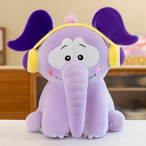 LsnDxg Elefant Plüschtier super süße Kopfhörer Elefant Ragdoll Kinder Tier Kissen Geschenk Geburtstagsgeschenk 35cm 4 von LsnDxg