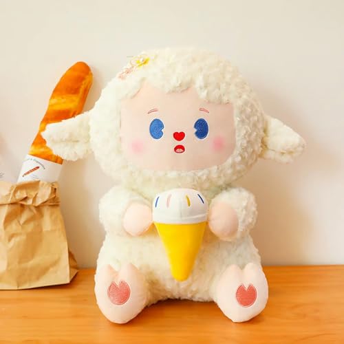 LsnDxg Lamm Puppe Plüschtier Plüschtier Cartoon Schaf Tier Holding EIS Plüschtier Kinder Geburtstagsgeschenk 35cm 1 von LsnDxg