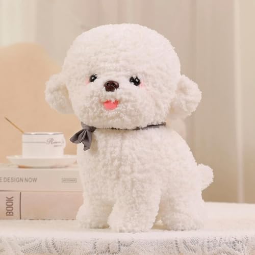 LsnDxg Plüsch Hund Bichon pelzige Puppe Tierspielzeug Kawaii Hund Plüschtier Kinder Geschenk Geburtstagsgeschenk 25cm 3 von LsnDxg