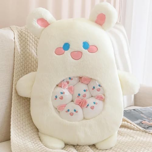 LsnDxg Plüsch Pudding Tasche Tier Tasche Mini Puff Bälle Bunny Koala Dinosaurier Puppe Snacks Plüsch Kissen für Kinder Geburtstag 40CM 1 von LsnDxg