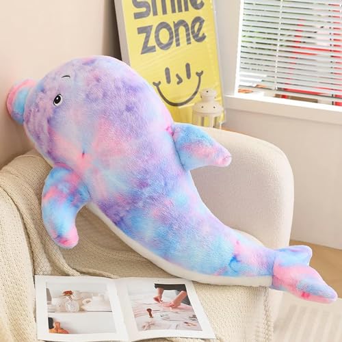 LsnDxg Regenbogen Delfin Puppe Plüschtier Plüsch Riesentier Plüschtier Kissen Geschenk Kinder Geburtstagsgeschenk 100cm 2 von LsnDxg