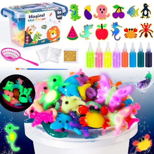 Dunkel leuchtendes magisches Wassergel Magische Elfen Kit mit 12 Kreaturen Wasserperlen Sensory Squishy Spielzeug für 3+ Mädchen Jungen 3D Aqua Park Set Lernspielzeug für Kinder Geburtstag Geschenk von Ltteaoy