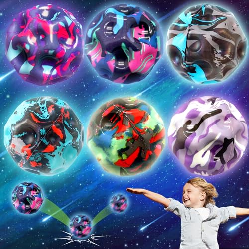 Lubibi 6 Stück Astro Jump Ball,Mini Bouncing Ball Toy,Bounce Ball,Hohe Sprünge Gummiball,Super High Bouncing Space Ball,Springball Hohe Springender,für Outdoor & Indoor,Kinder und Erwachsene von Lubibi