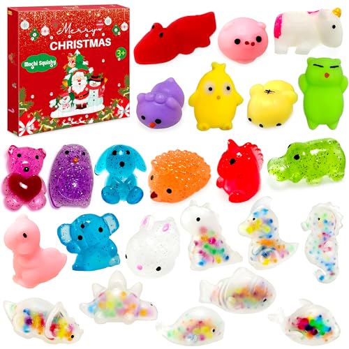 Lubibi Adventskalender 2024, Mit 24 Squeezable Animals Adventskalender, Countdown-Kalender, Weihnachtsüberraschung Mystery Set, Socken-Füllung, jungen mädchen Geburtstag Weihnachtsfeier Geschenke von Lubibi