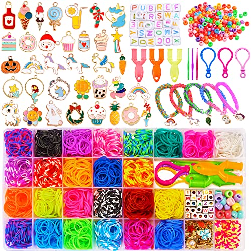 Lubibi Perlen zum auffädeln Kinder Schmuck Schnurset,24 Farben DIY Perlen Set,2000 Armbänder Selber machen,Perlenset, Perlen Armbänder Selber Mache,Bastelset Kinder,Geschenke für Mädchen,Basteln von Lubibi