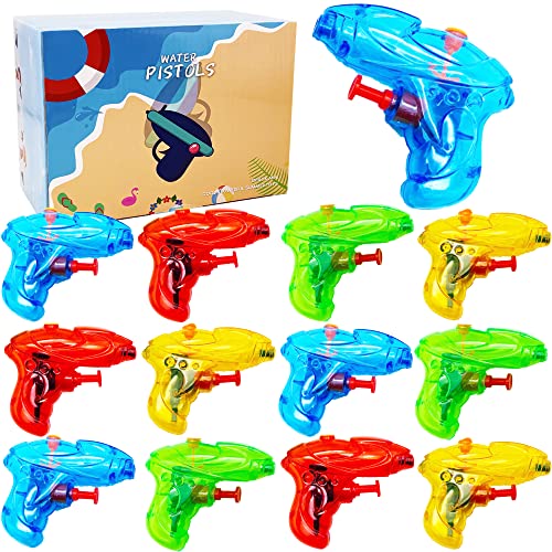 Lubibi Wasserpistole für Kinder 12 Stück Klein Wasserspritzpistole Kinder Spritzpistole Mini Wasser Wassergewehr Wassergewehre Sommer Spielzeug Strand Toys Garten Pool Party Mitgebsel für Kinder von Lubibi