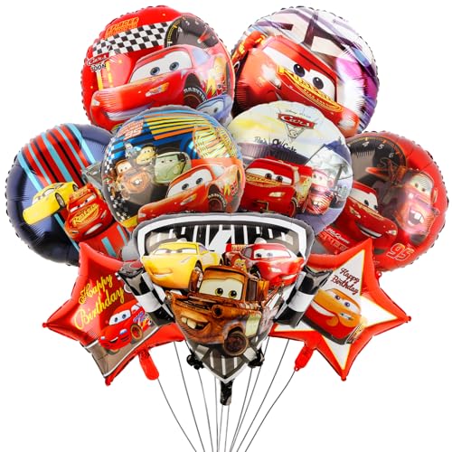 Car Luftballons Geburtstag Deko Jungen Mc- quen Geburtstagsdeko Car Kindergeburtstag Deko Auto Folienballons Happy Birthday Helium Balloons Partyzubehör für Kinder Party Hintergrunden Supplies Deko von Luchild