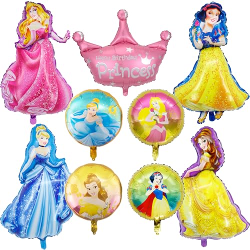 Prinzessin Luftballons Geburtstag Deko Mädchen- Prinzessinnen Geburtstagsdeko Princess Ballons Geburtstag Folienballons Happy Birthday Partyzubehör für Kindergeburtstag Theme Party Supplies Deko Girls von Luchild