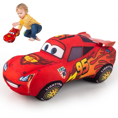 Auto Plüschtiere- 25CM Cars Plüschtier Lightning Plüschfigur Lightning Plüsch Cars Racer Plüschpuppe Cartoon Cars Plush Toy Flauschiges Stofftier Cars Kuscheltie für Kinder Jungen Babys Geschenke von Luchild