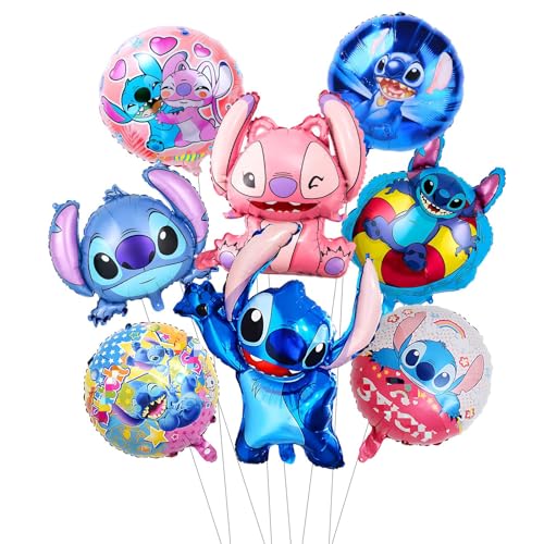 Rosa Blau Geburtstagsdeko Mädchen Jungen Luftballons- Anime Kindergeburtstag Deko Folienballon Happy Birthday Geburtstag Balloon Partyzubehör für Kinder Frauen Theme Party Hintergrunden Supplies Deko von Luchild