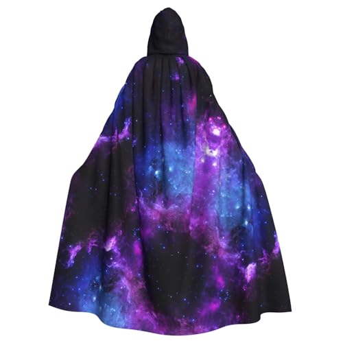 Luckily&Day Galaxie Druck Wikinger Kostüm Umhang für Herren Damen Halloween Umhang Cosplay Zauberer Hexe Kapuzenmantel Umhang Umhang von Luckily&Day