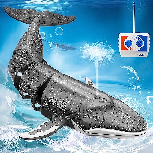 Luckits Ferngesteuertes Hai-Spielzeug, RC Boot Simulation Hai, Shark Spielzeug Pool Wasserspielzeug, Elektrischer Boot ferngesteuert Spielzeug Geschenk für 6+ Jahre alte Jungen und Mädchen von Luckits