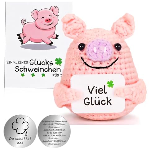 Lucktao Pocket Hug Glücksschweinchen,Milchbaumwolle Glücksschwein und Kleiner Glücksbringer (Silber),Gute Besserung Geschenk,Glücksbringer Prüfung Geschenk,Mutmacher Geschenk,Glücksbringer Operation von Lucktao